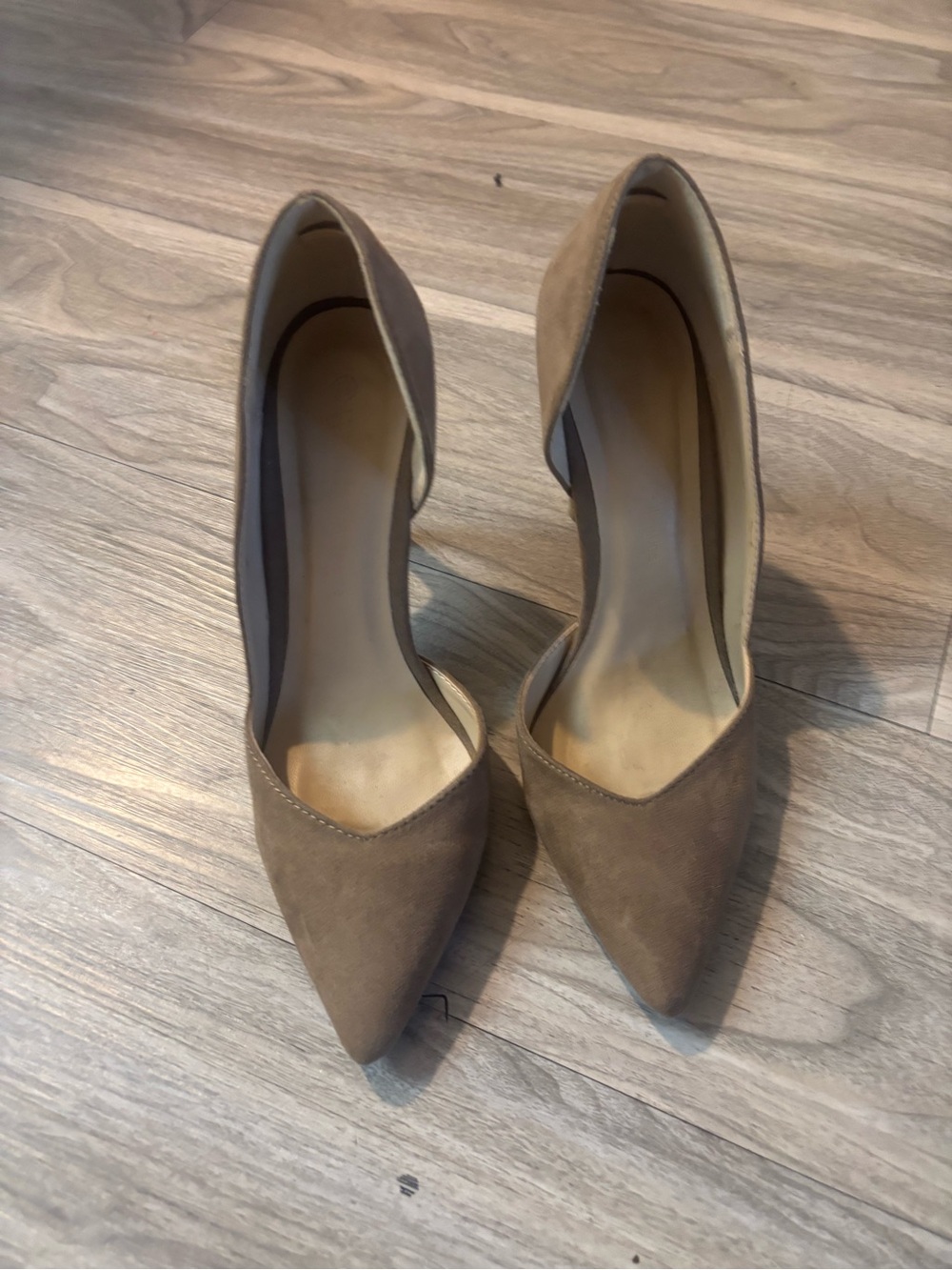 Classic Pointed Toe D'Orsay Pumps - Taupe